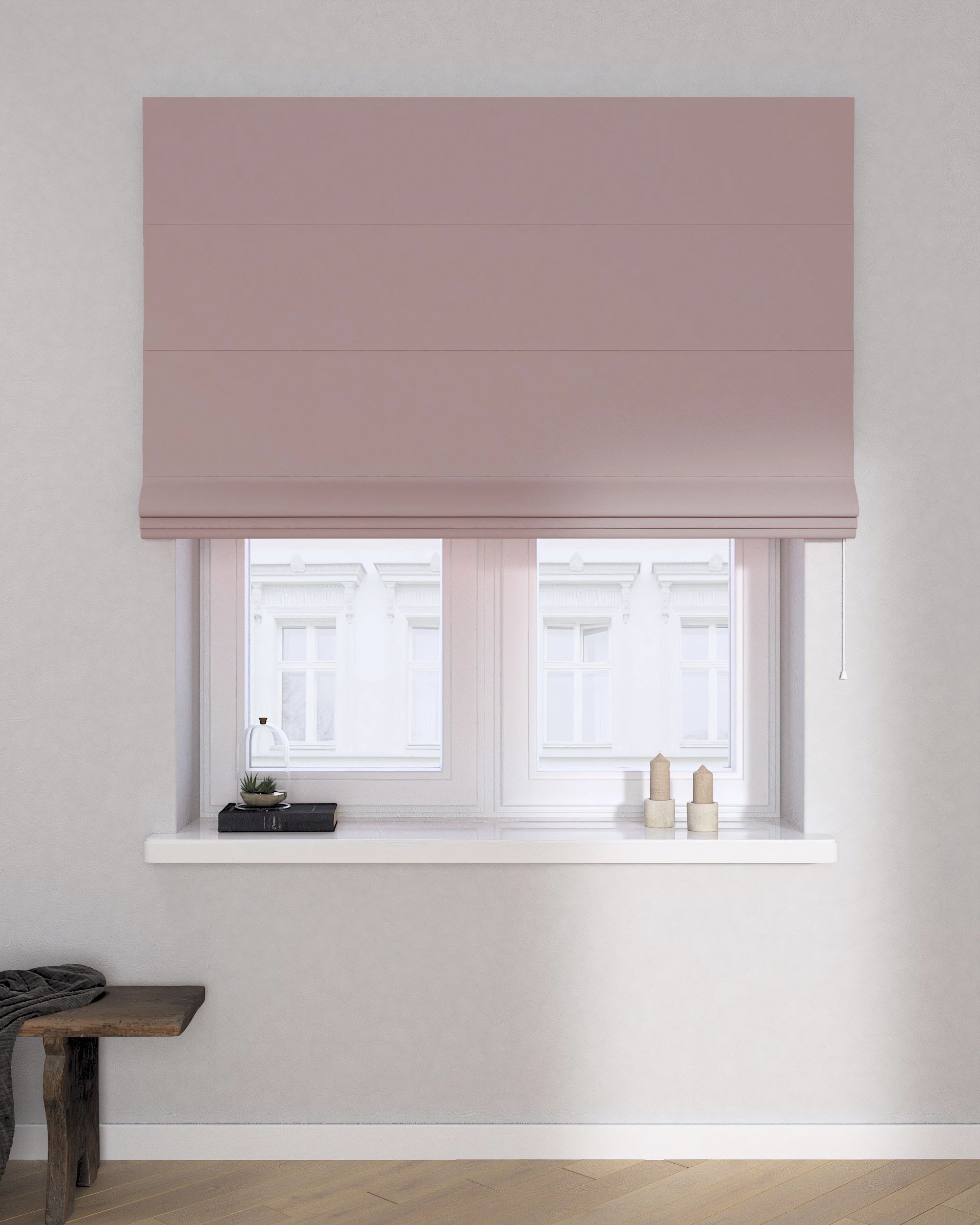 Billie roman blind colour pink fabric blackout (hover)