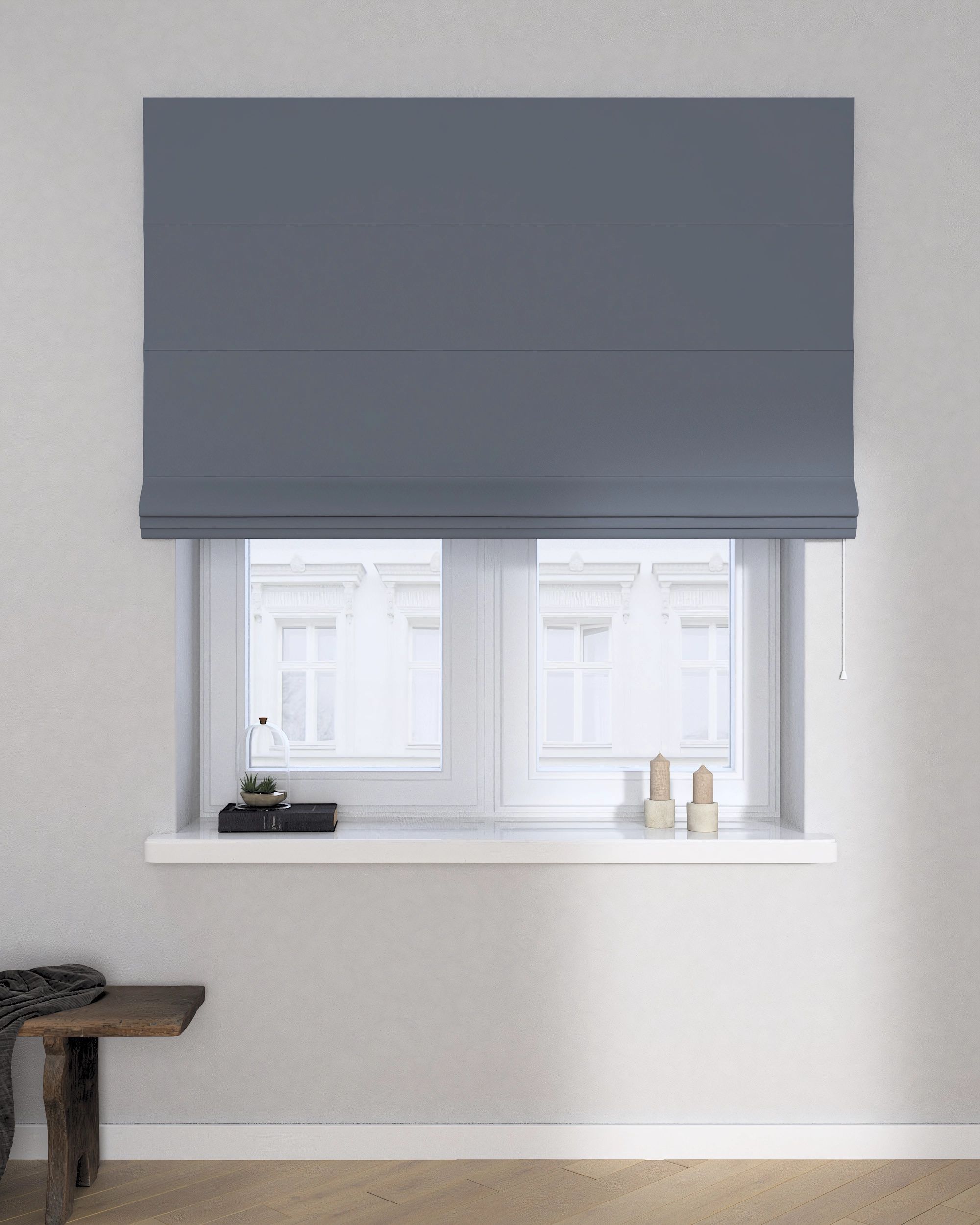 Billie roman blind colour grey fabric blackout (hover)