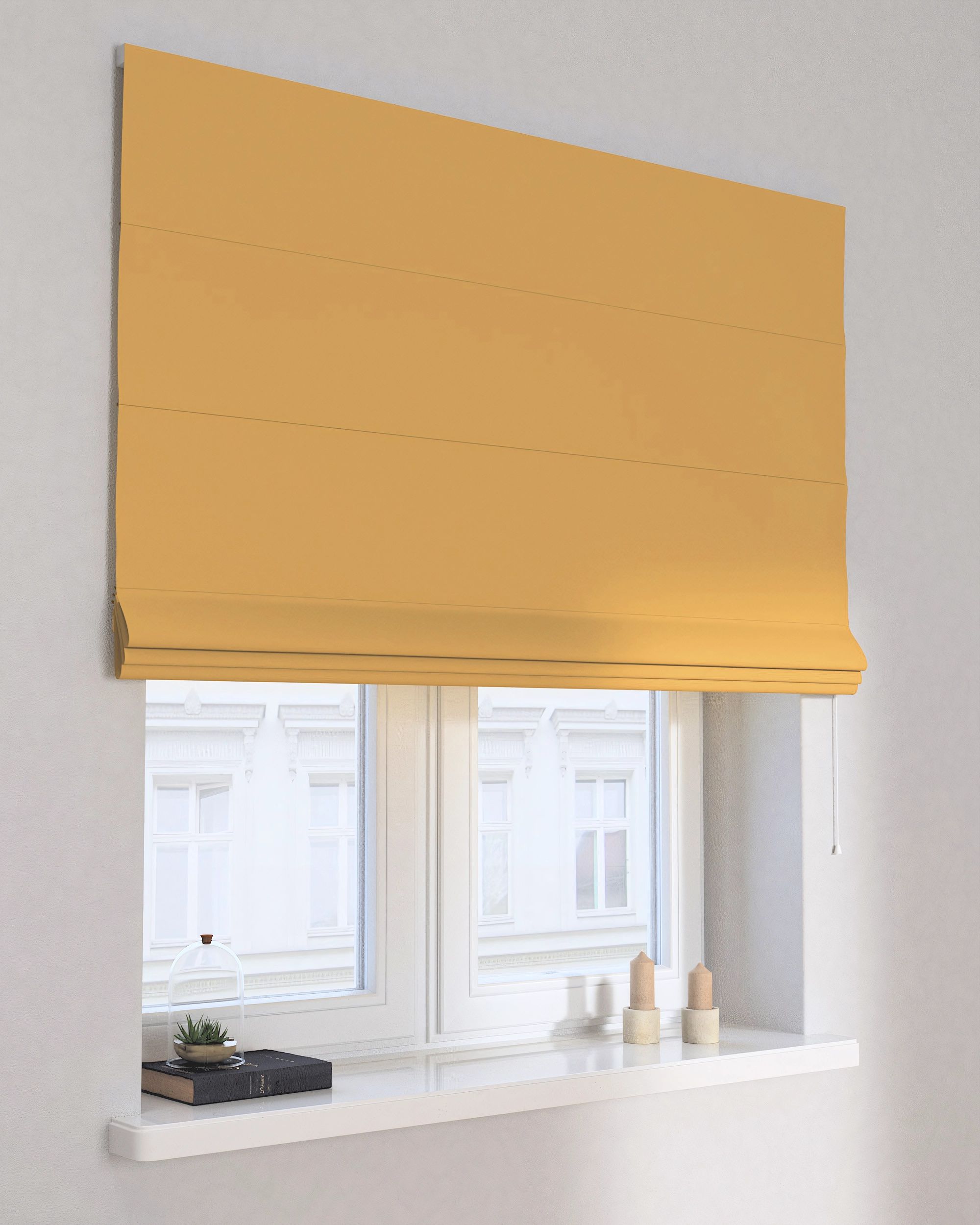 Billie roman blind colour yellow fabric blackout