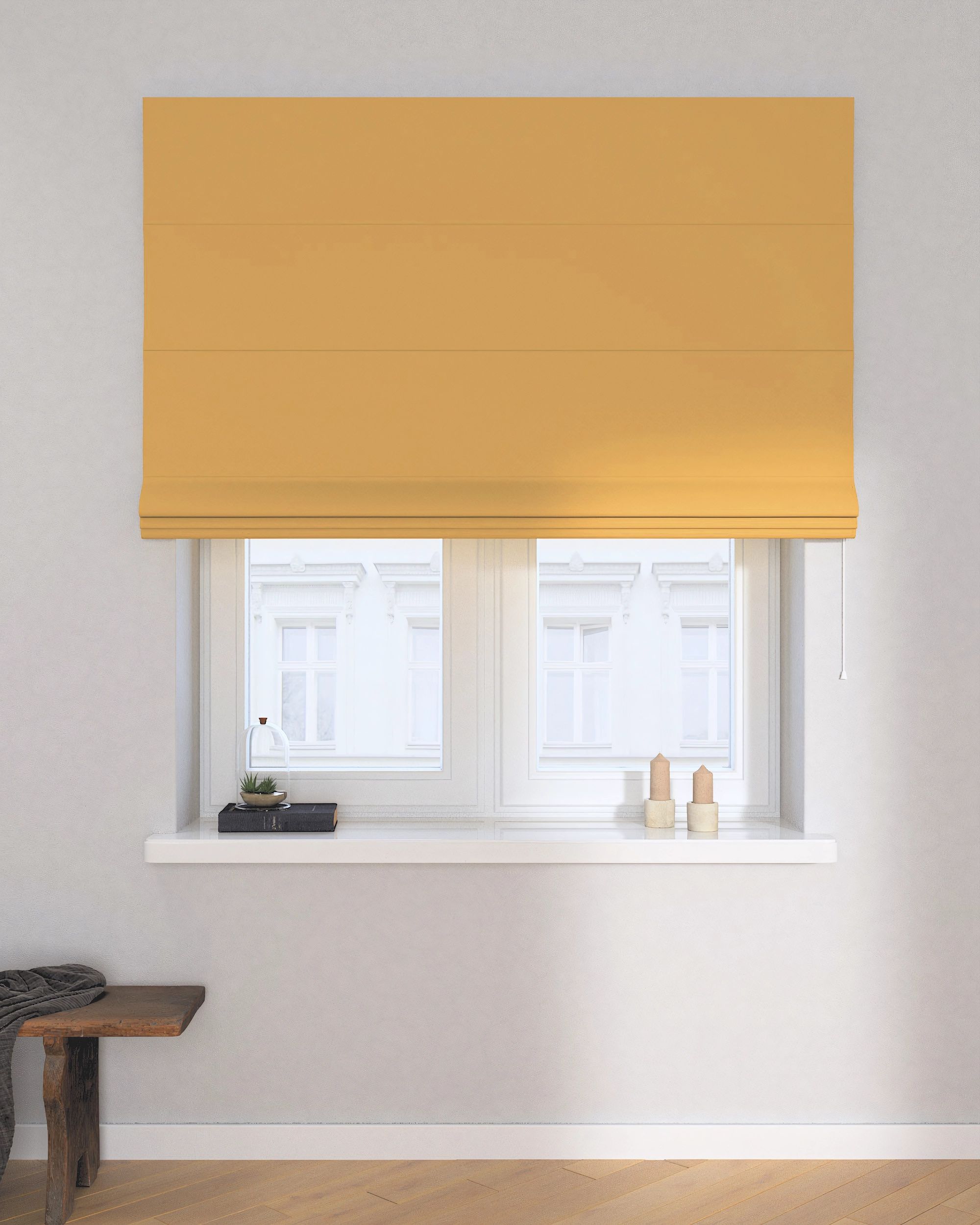 Billie roman blind colour yellow fabric blackout (hover)