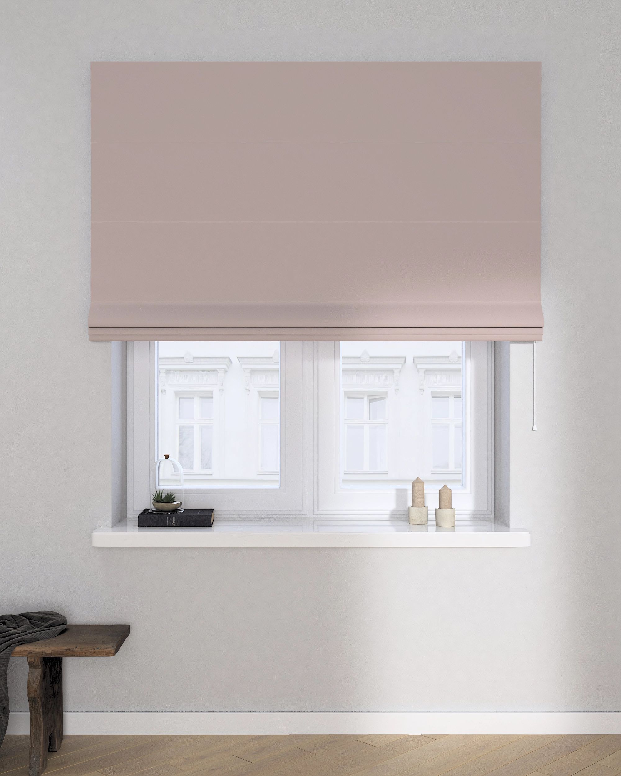Billie roman blind colour beige fabric blackout (hover)