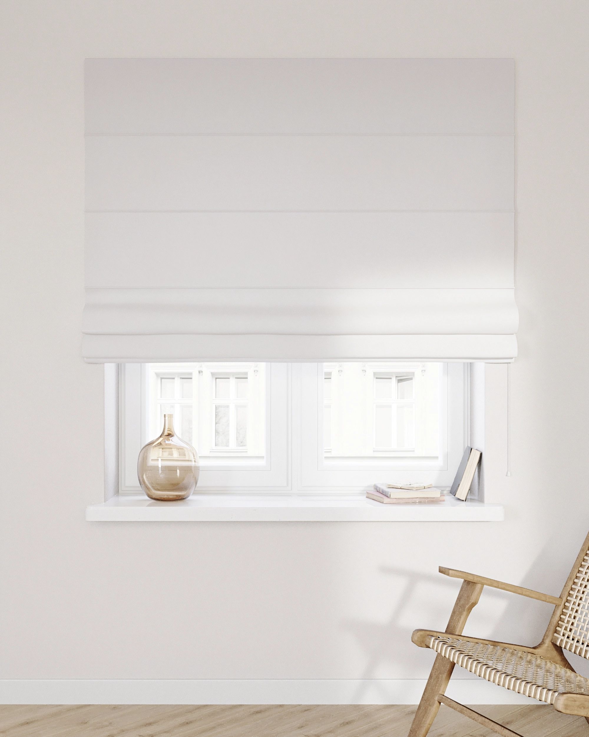 Billie roman blind colour white fabric semi-sheer, structured (hover)