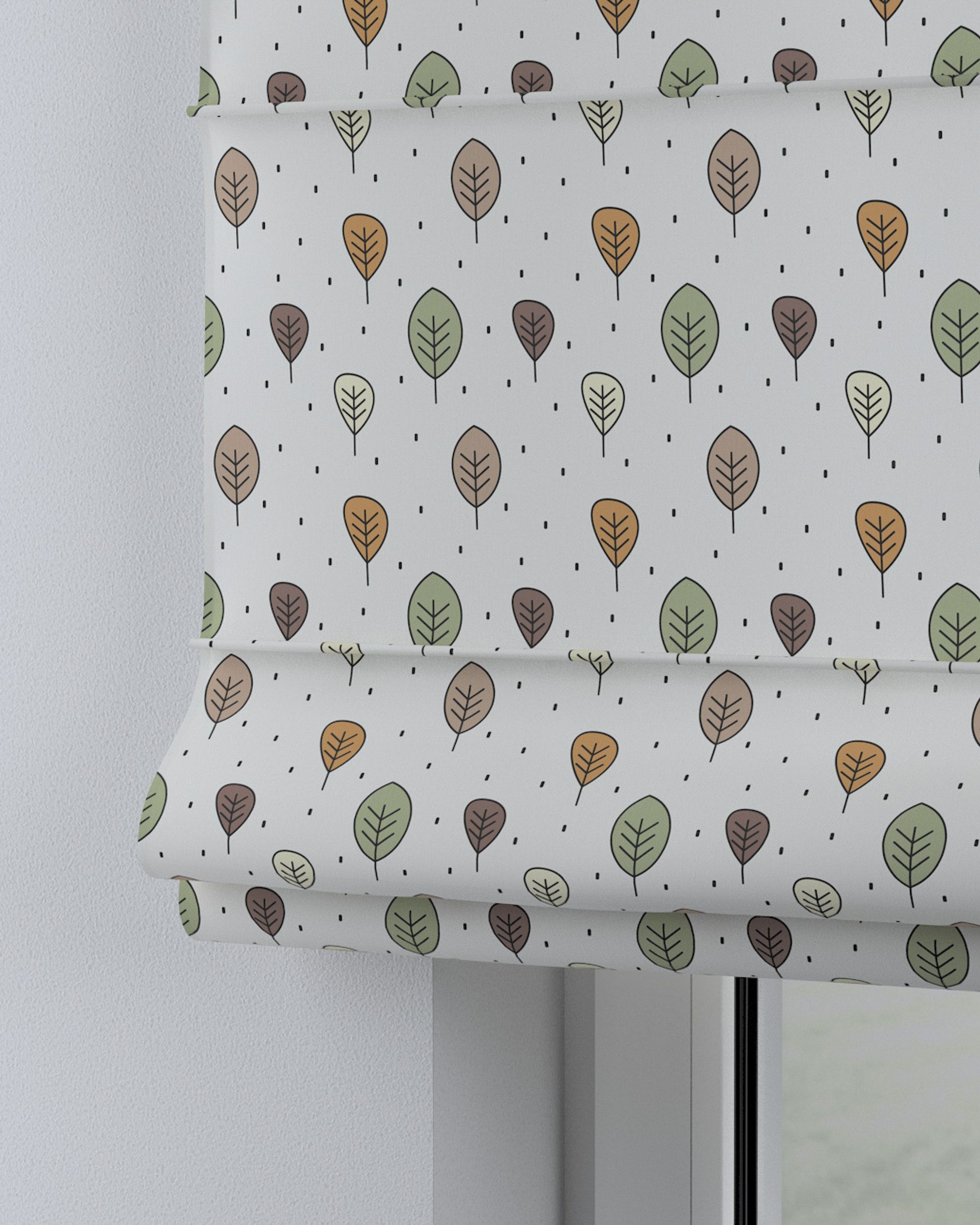 Billie roman blind colour brown fabric patterned (hover)