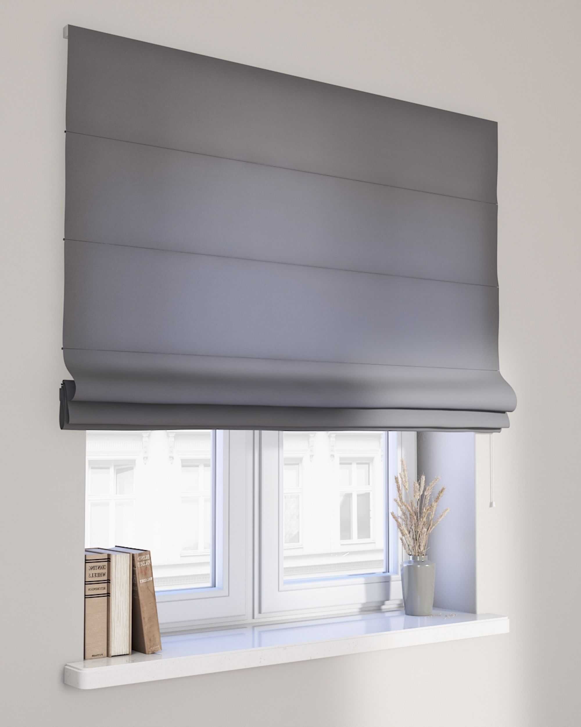 Billie roman blind colour grey