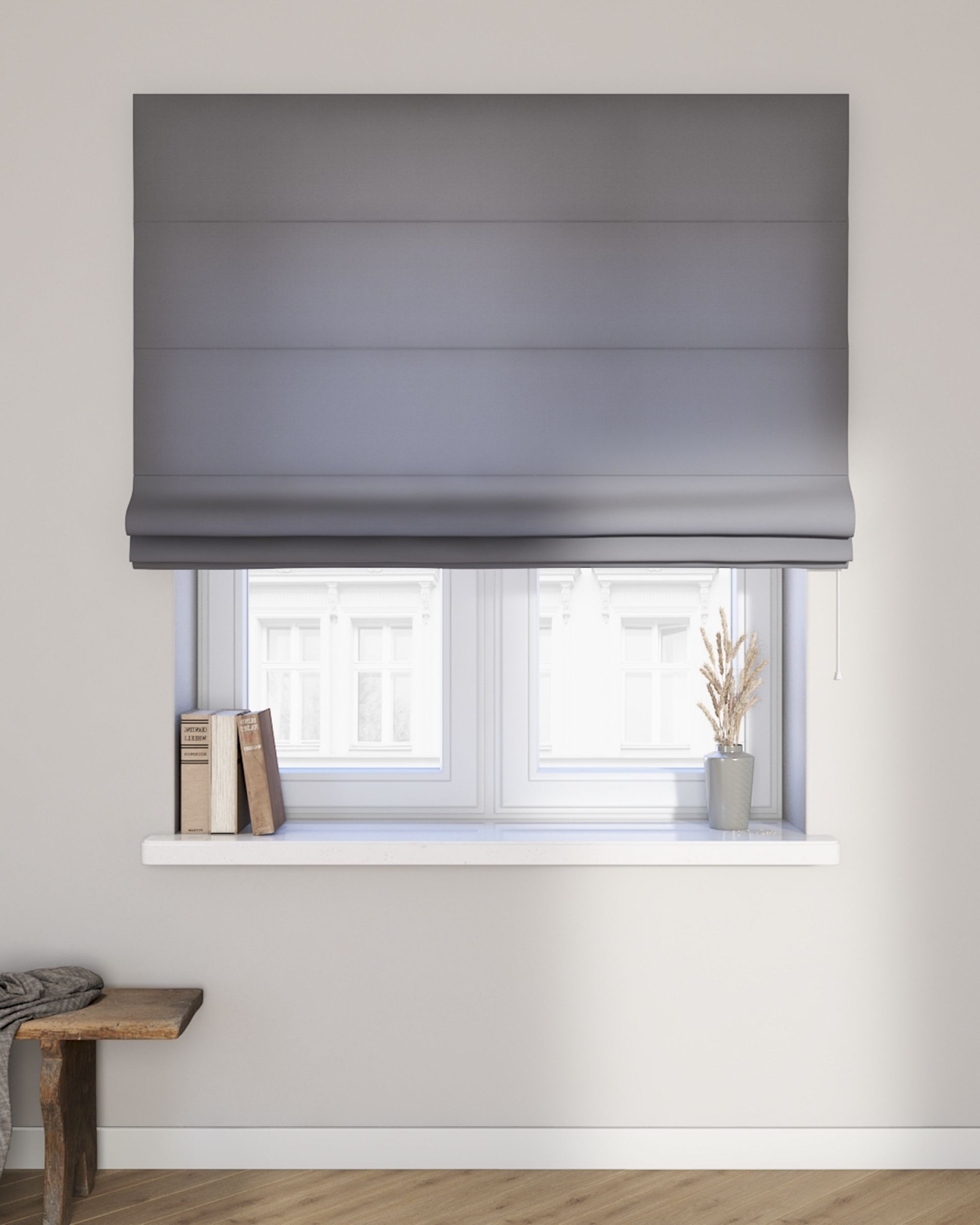 Billie roman blind colour grey (hover)