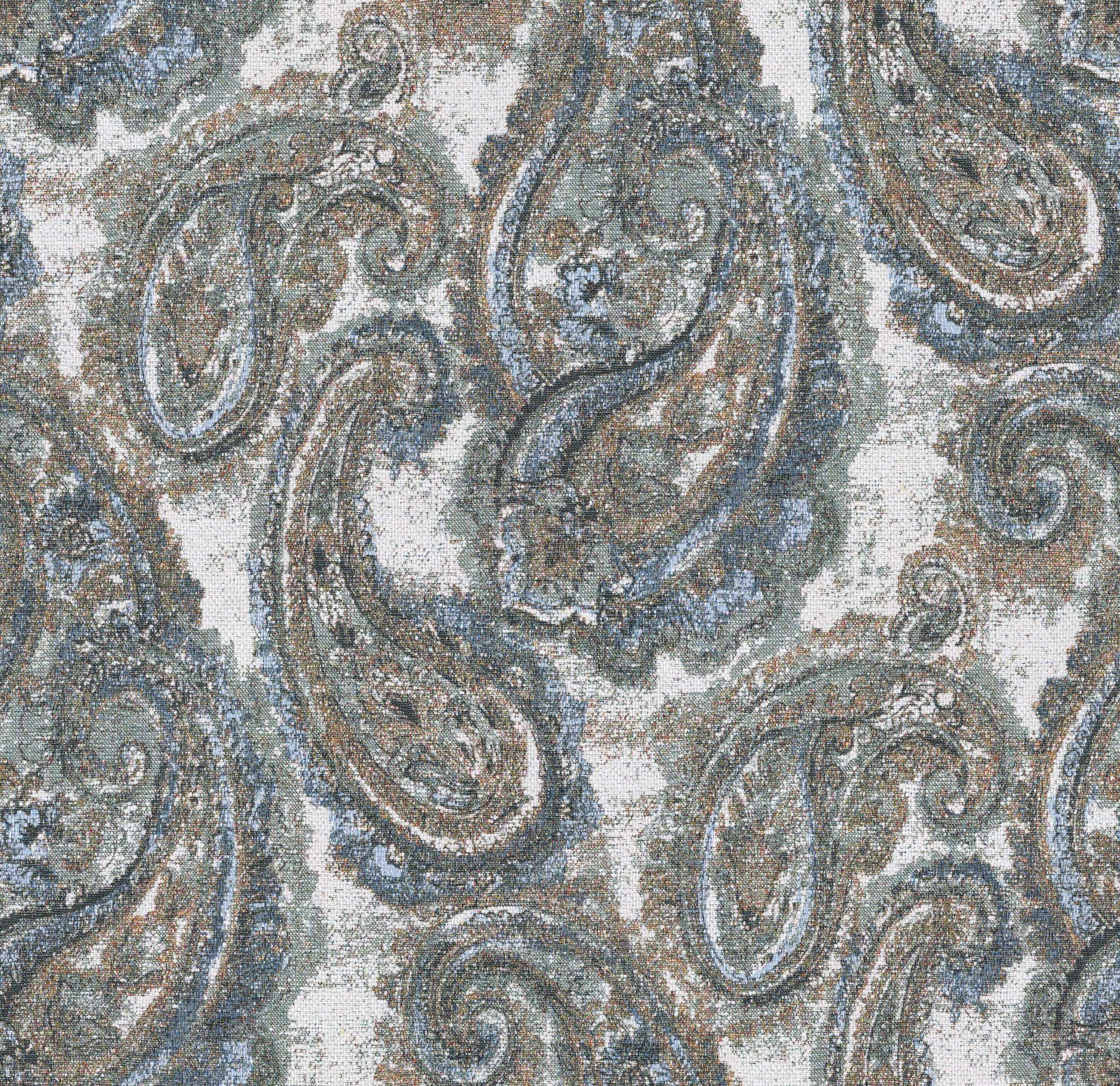 145-33 blue-green paisley on a cream background
