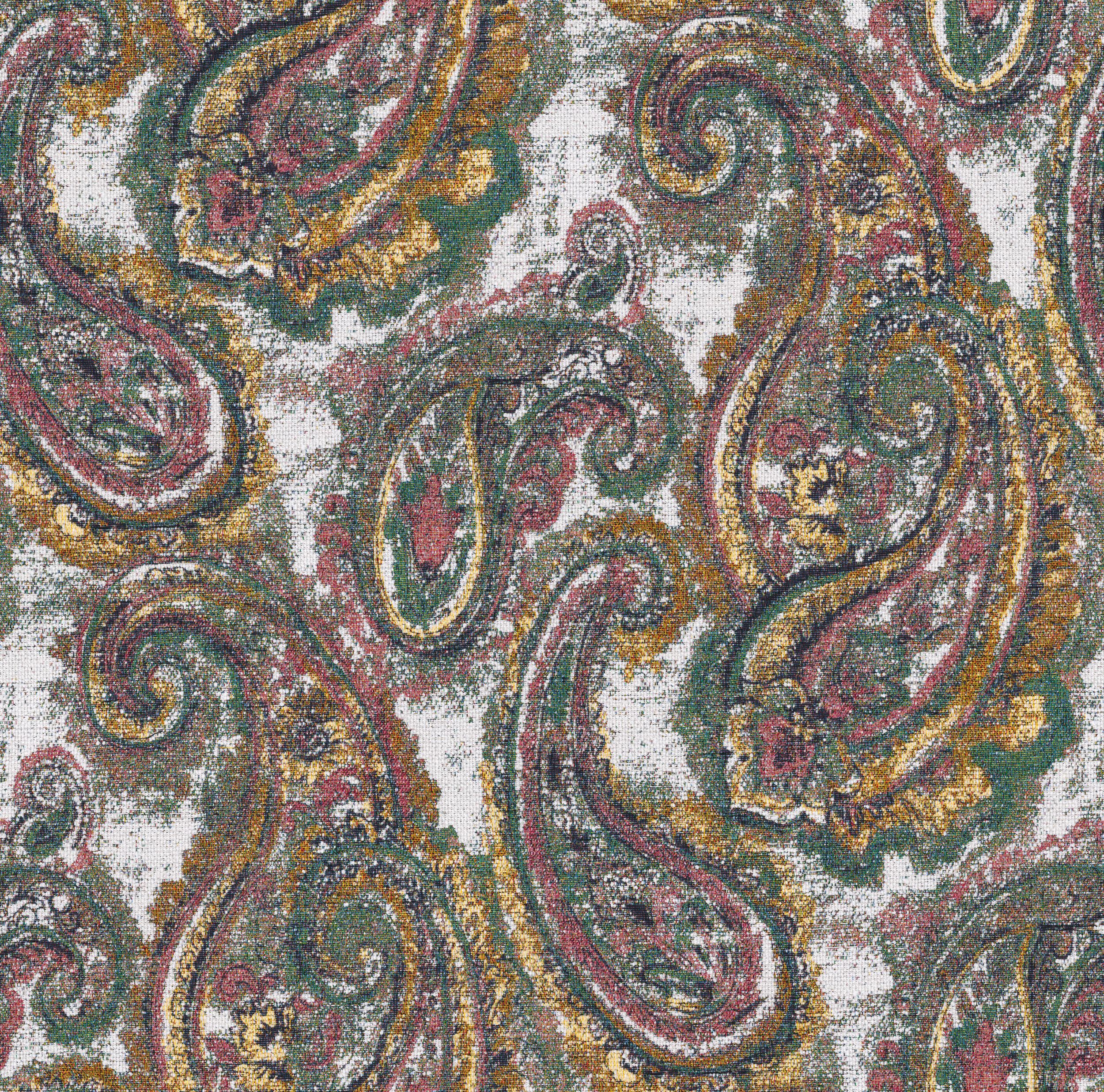 145-35 multicolored paisley on a cream background