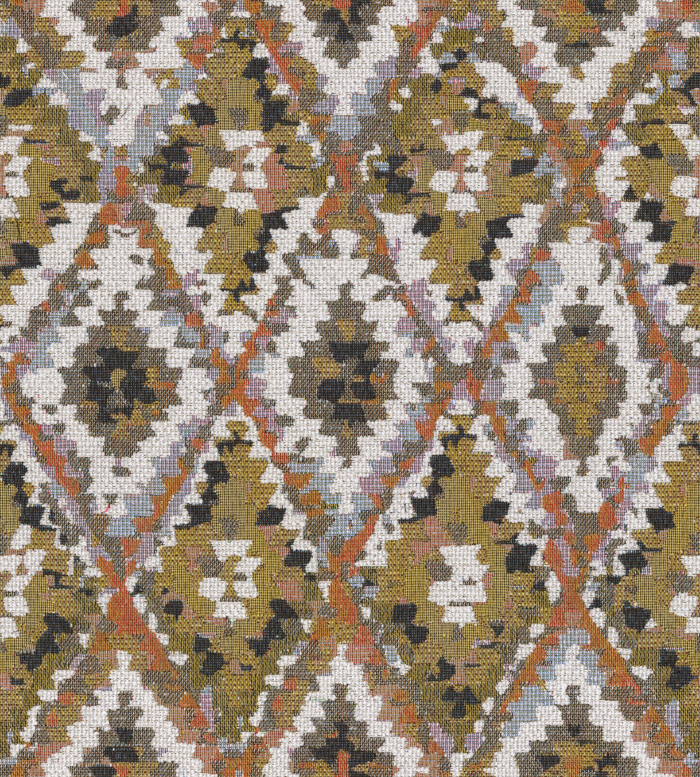 145-37 cream aztec patterns on an olive background