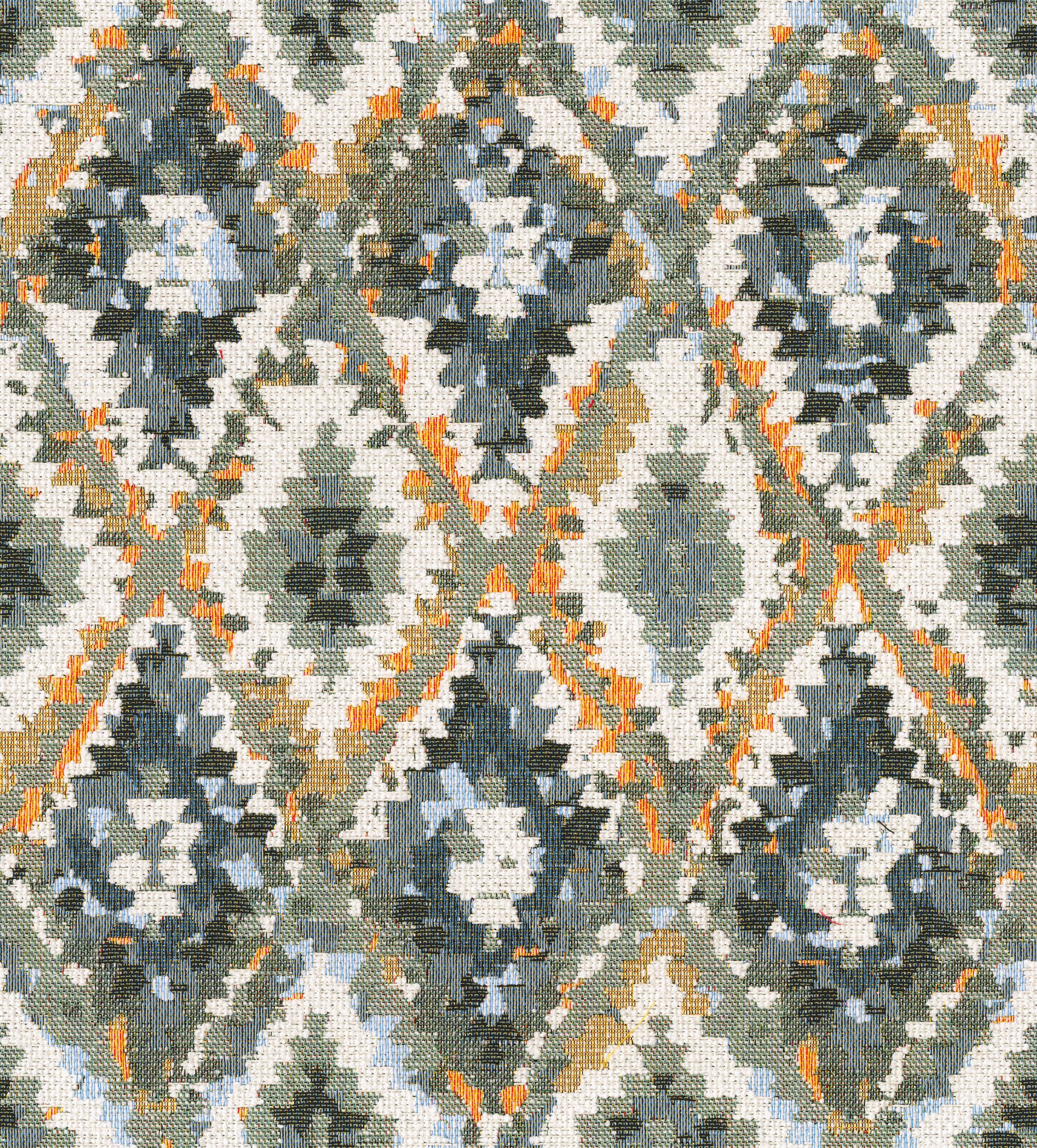 145-38 cream aztec patterns on a cream blue-mint background