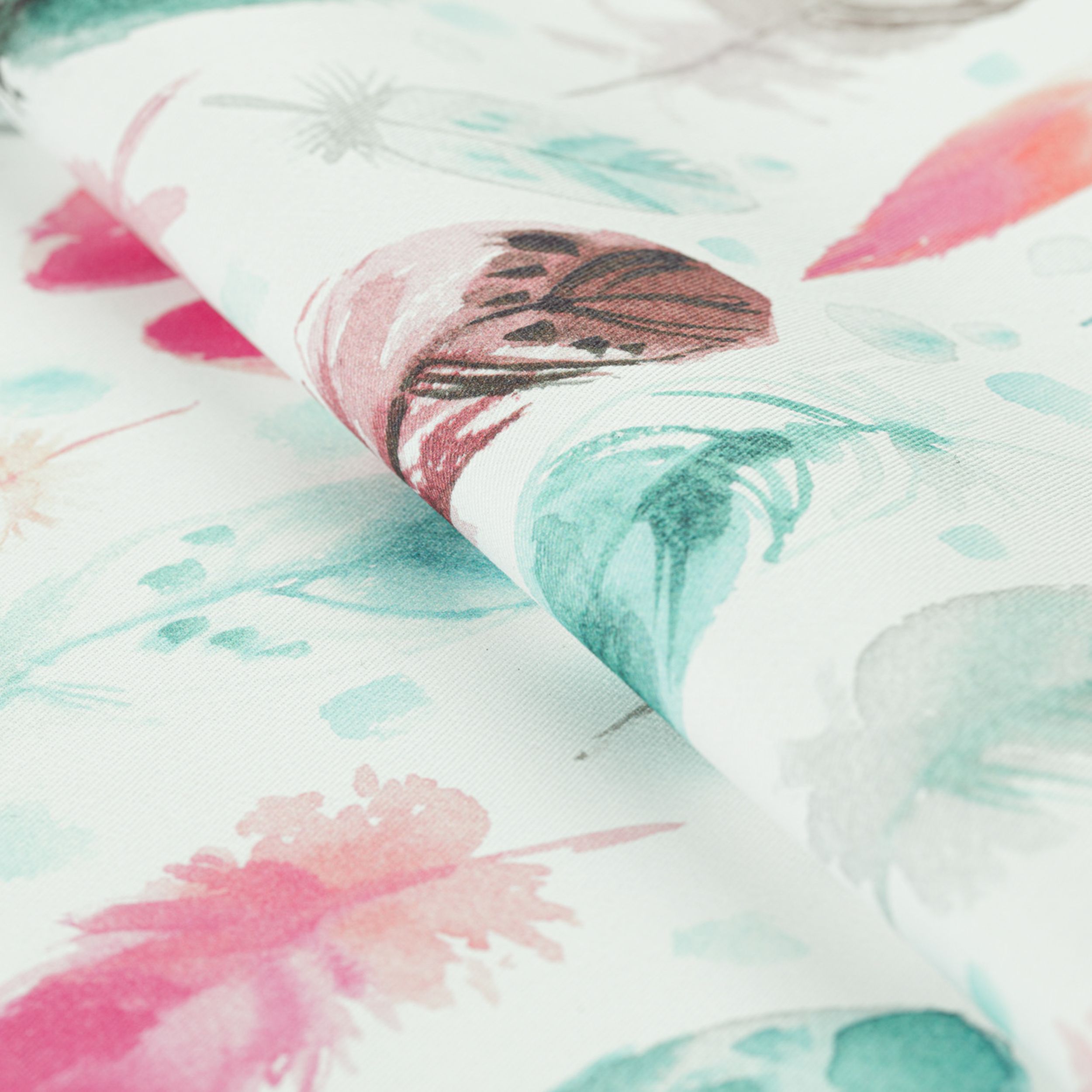 Magic Collection 500-17 pink and turquoise feathers on a white background